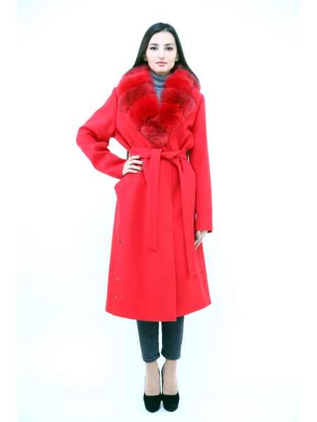 Пальто 110 см кашемировое (красный) (15454-25.12)